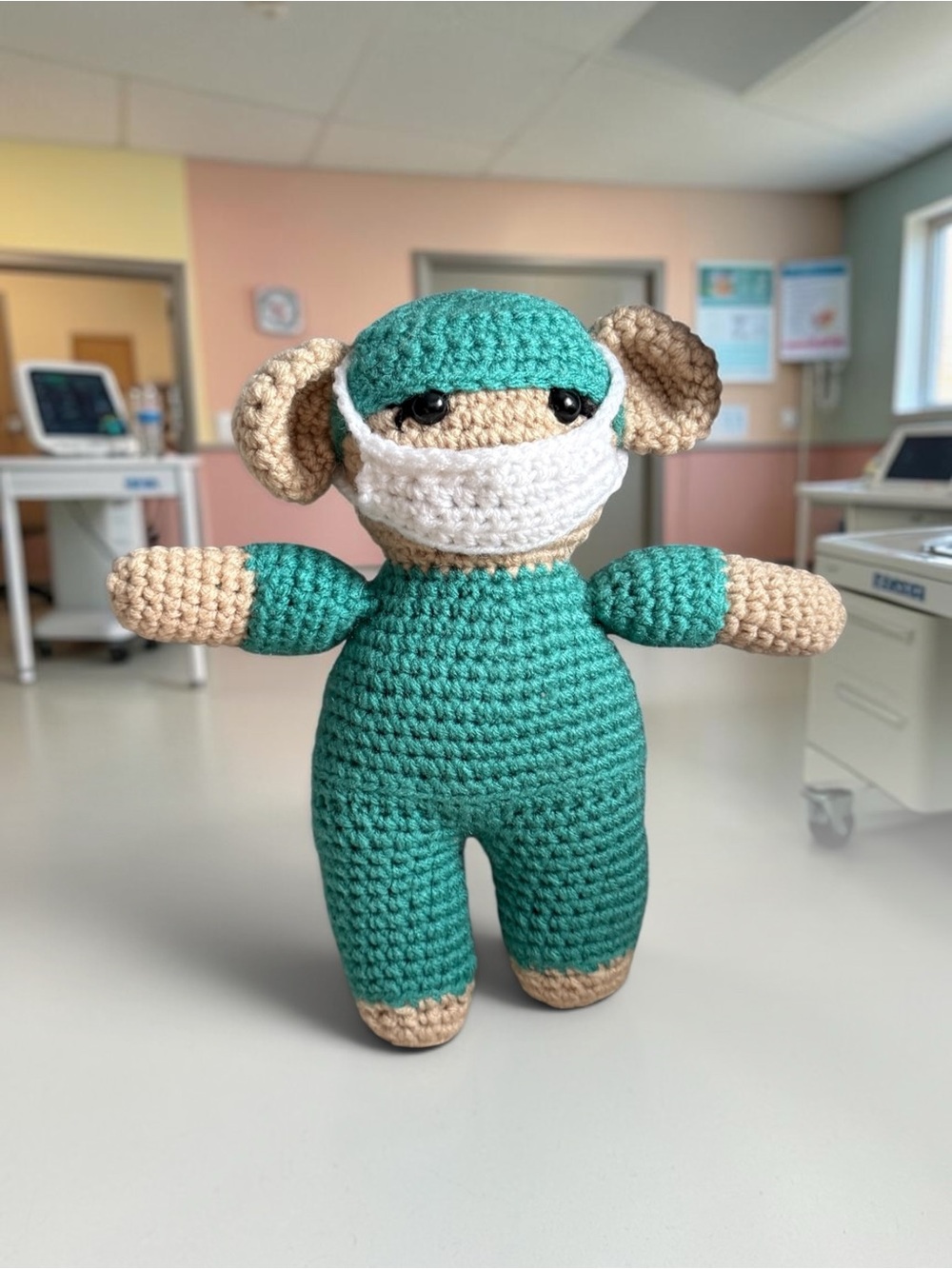 Handmade Frontline Hero  Medical Bear Amiguruni Working gift